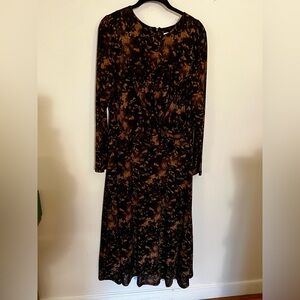 Elegant Brown Patterned Dress